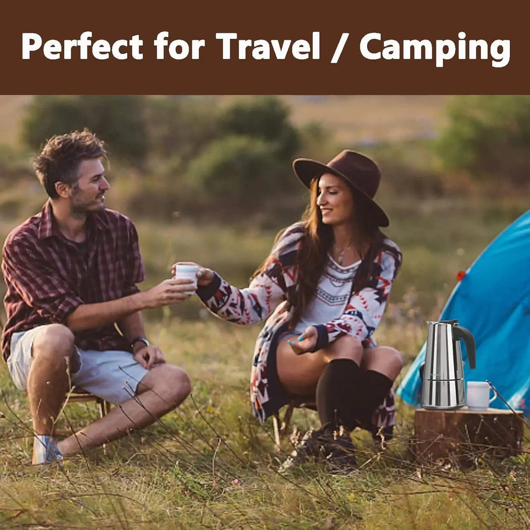 Premium Stainless Steel Moka Pot – 4 6 9 Cup Stovetop Espresso Coffee Maker