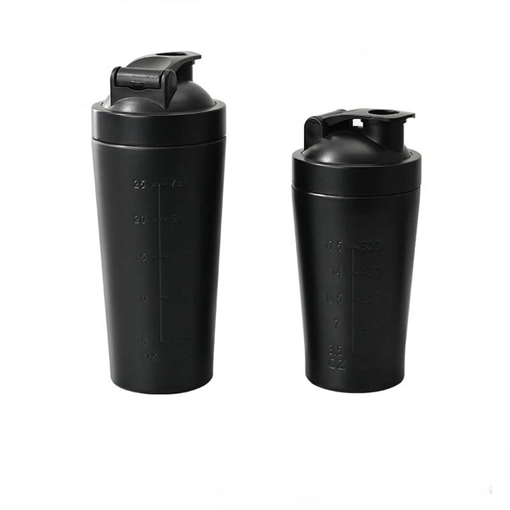 Premium Stainless Steel Protein Powder Shaker Bottle – 500ML/750ML Leak-Proof Gym Fitness Cup – Steel Ball for Smooth Mixing – Ideal for Whey Shakes & Sports Drinks – Durable & Easy to Clean