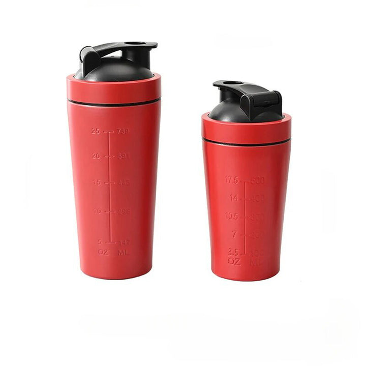Premium Stainless Steel Protein Powder Shaker Bottle – 500ML/750ML Leak-Proof Gym Fitness Cup – Steel Ball for Smooth Mixing – Ideal for Whey Shakes & Sports Drinks – Durable & Easy to Clean
