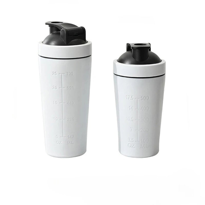 Premium Stainless Steel Protein Powder Shaker Bottle – 500ML/750ML Leak-Proof Gym Fitness Cup – Steel Ball for Smooth Mixing – Ideal for Whey Shakes & Sports Drinks – Durable & Easy to Clean