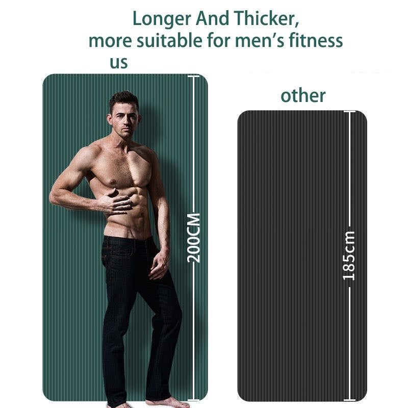 Premium Super Long Yoga Mat – 2M Extra Large High-Density Exercise Mat for Pilates & Fitness – Waterproof, Anti-Skid, 15mm Thickness, with Carry Bag – Ideal for Men & Beginners