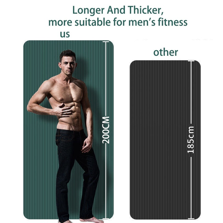 Premium Super Long Yoga Mat – 2M Extra Large High-Density Exercise Mat for Pilates & Fitness – Waterproof, Anti-Skid, 15mm Thickness, with Carry Bag – Ideal for Men & Beginners