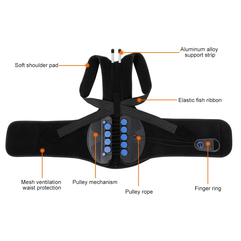 Premium TLSO Thoracic Full Back Brace for Kyphosis & Osteoporosis Relief, Adjustable Compression Support for Spinal Fractures & Post-Surgery Recovery, Sizes S-L