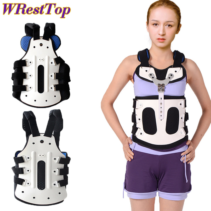 Premium TLSO Thoracic Full Back Brace for Kyphosis & Osteoporosis Relief, Adjustable Compression Support for Spinal Fractures & Post-Surgery Recovery, Sizes S-L