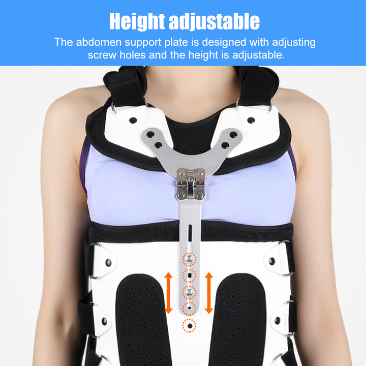 Premium TLSO Thoracic Full Back Brace for Kyphosis & Osteoporosis Relief, Adjustable Compression Support for Spinal Fractures & Post-Surgery Recovery, Sizes S-L