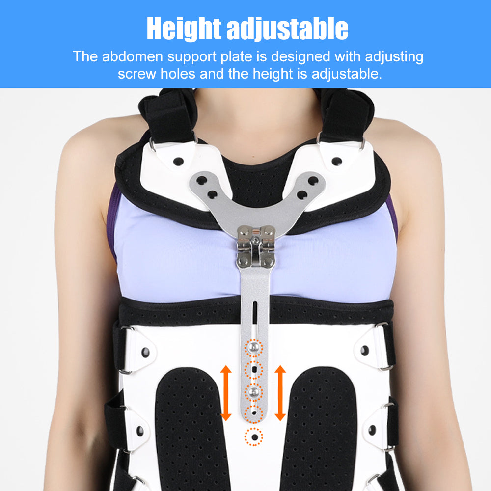 Premium TLSO Thoracic Full Back Brace for Kyphosis & Osteoporosis Relief, Adjustable Compression Support for Spinal Fractures & Post-Surgery Recovery, Sizes S-L