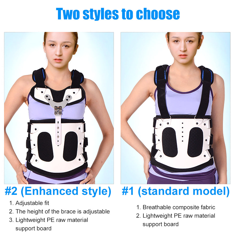 Premium TLSO Thoracic Full Back Brace for Kyphosis & Osteoporosis Relief, Adjustable Compression Support for Spinal Fractures & Post-Surgery Recovery, Sizes S-L