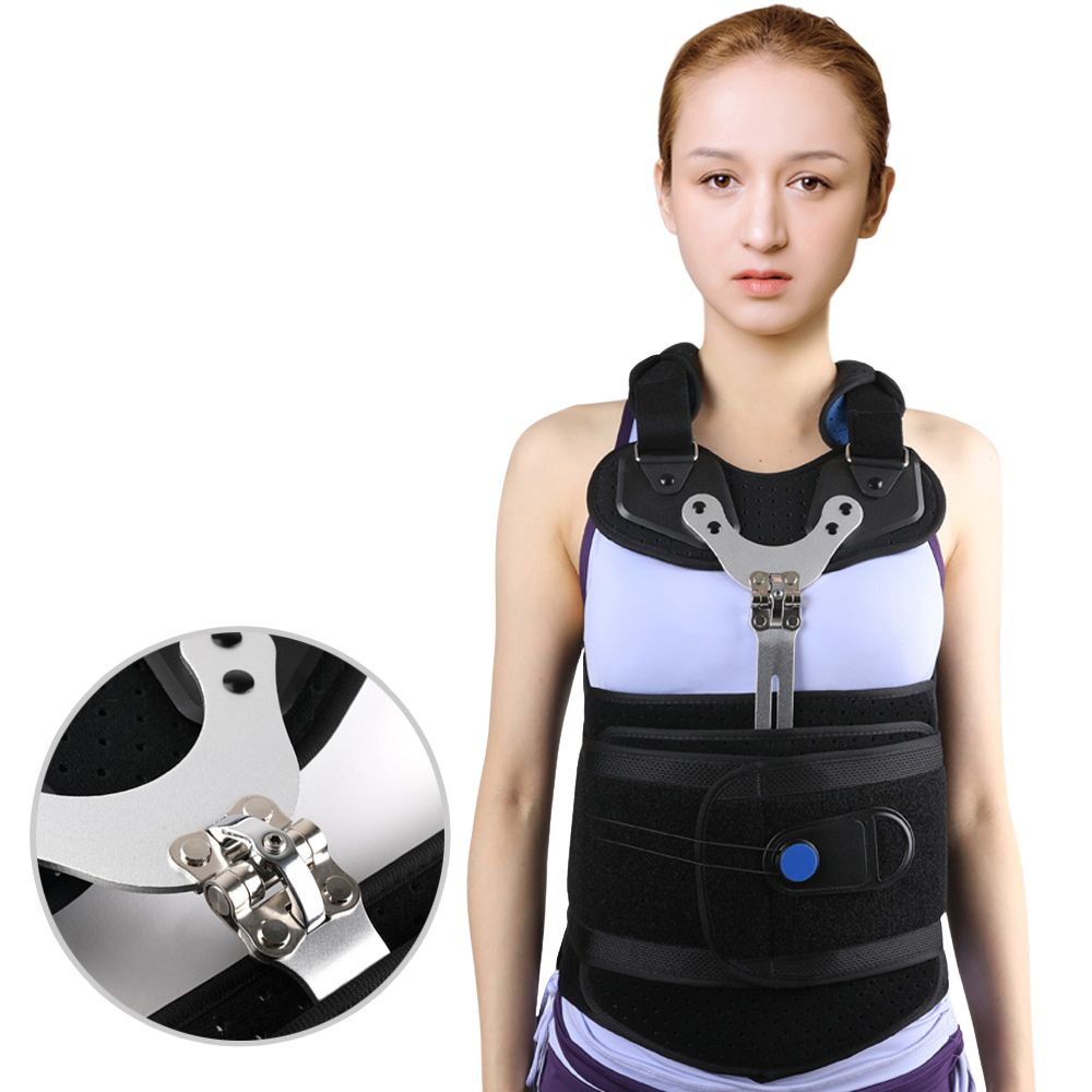 Premium TLSO Thoracic Full Back Brace for Kyphosis & Osteoporosis Relief, Adjustable Compression Support for Spinal Fractures & Post-Surgery Recovery, Sizes S-L