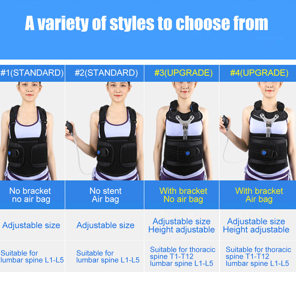 Premium TLSO Thoracic Full Back Brace for Kyphosis & Osteoporosis Relief, Adjustable Compression Support for Spinal Fractures & Post-Surgery Recovery, Sizes S-L