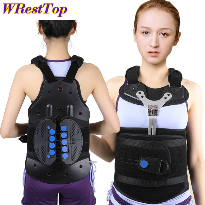 Premium TLSO Thoracic Full Back Brace for Kyphosis & Osteoporosis Relief, Adjustable Compression Support for Spinal Fractures & Post-Surgery Recovery, Sizes S-L