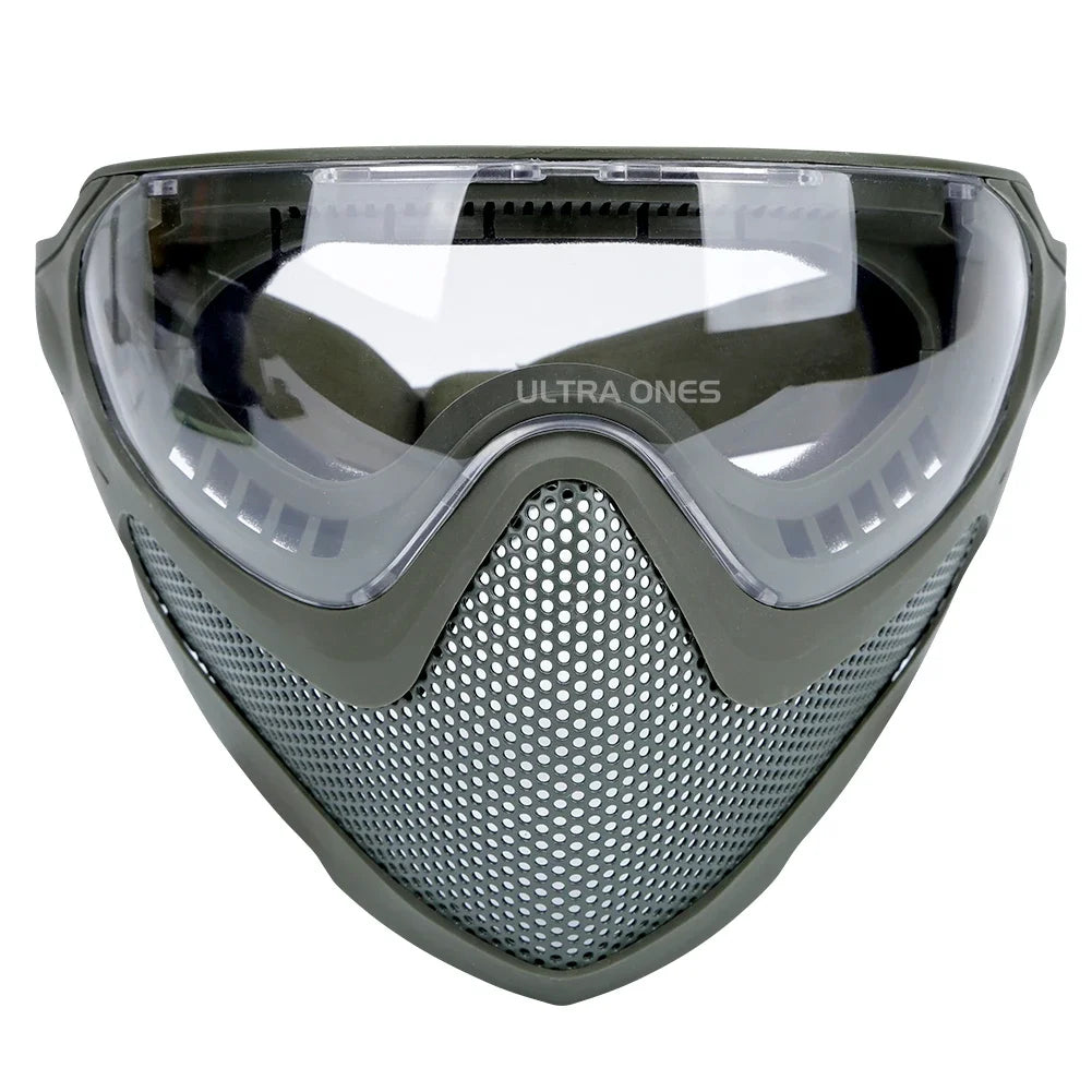 Premium Tactical FAST Helmet Half Face Mask with Flip Goggles – Hunting, Airsoft, Paintball Mask, Helmet Accessories for Shooting & Tactical Gear