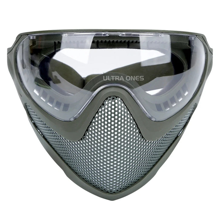 Premium Tactical FAST Helmet Half Face Mask with Flip Goggles – Hunting, Airsoft, Paintball Mask, Helmet Accessories for Shooting & Tactical Gear