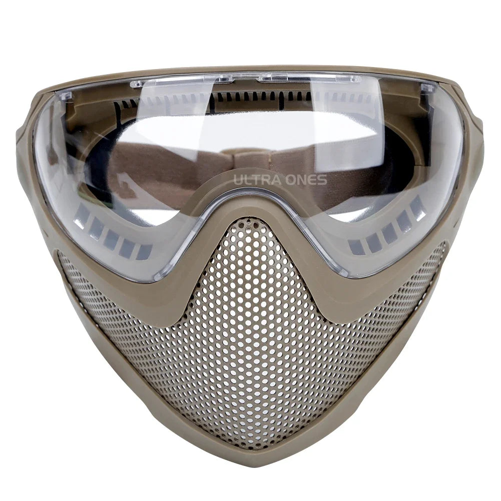 Premium Tactical FAST Helmet Half Face Mask with Flip Goggles – Hunting, Airsoft, Paintball Mask, Helmet Accessories for Shooting & Tactical Gear