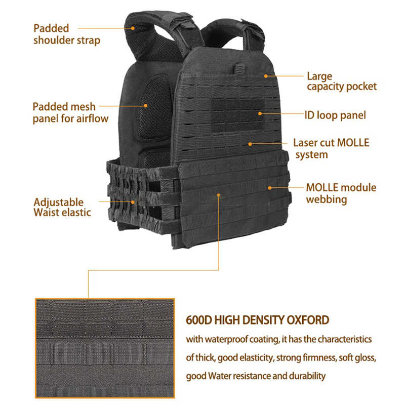 Premium Tactical Hunting Vest for Men – Camouflage Plate Carrier, 900D Outdoor Sports Fitness, Weighted Training Vest, Adjustable Combat Gear for Fitness and Combat Training