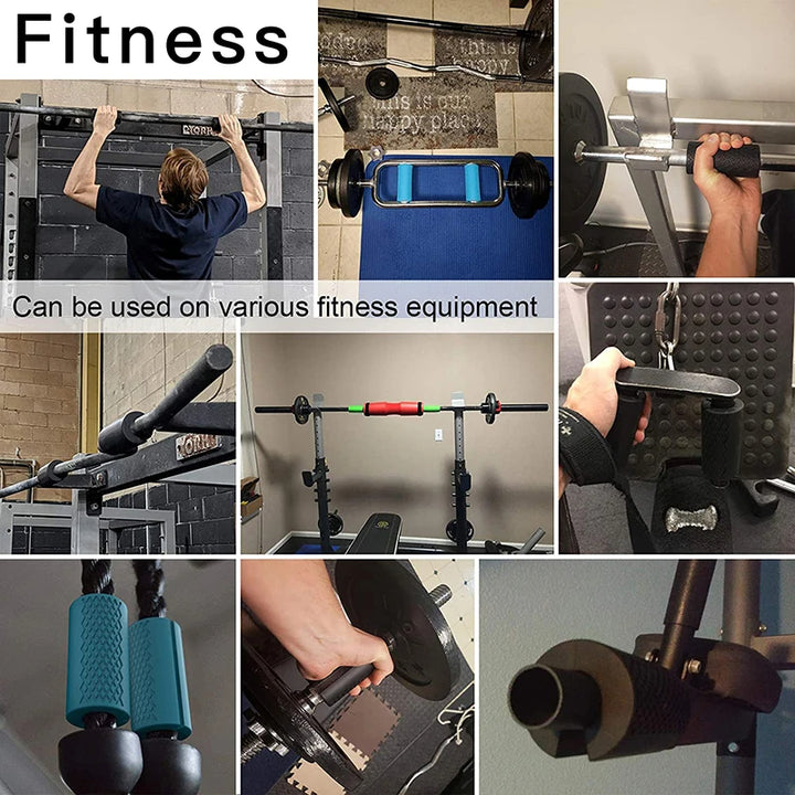 Premium Thick Bar Dumbbell Handles for Weightlifting - Anti-Slip Silicon Grip, Forearm Strength Support, Joint Pain Relief, Fitness Equipment for Bodybuilding