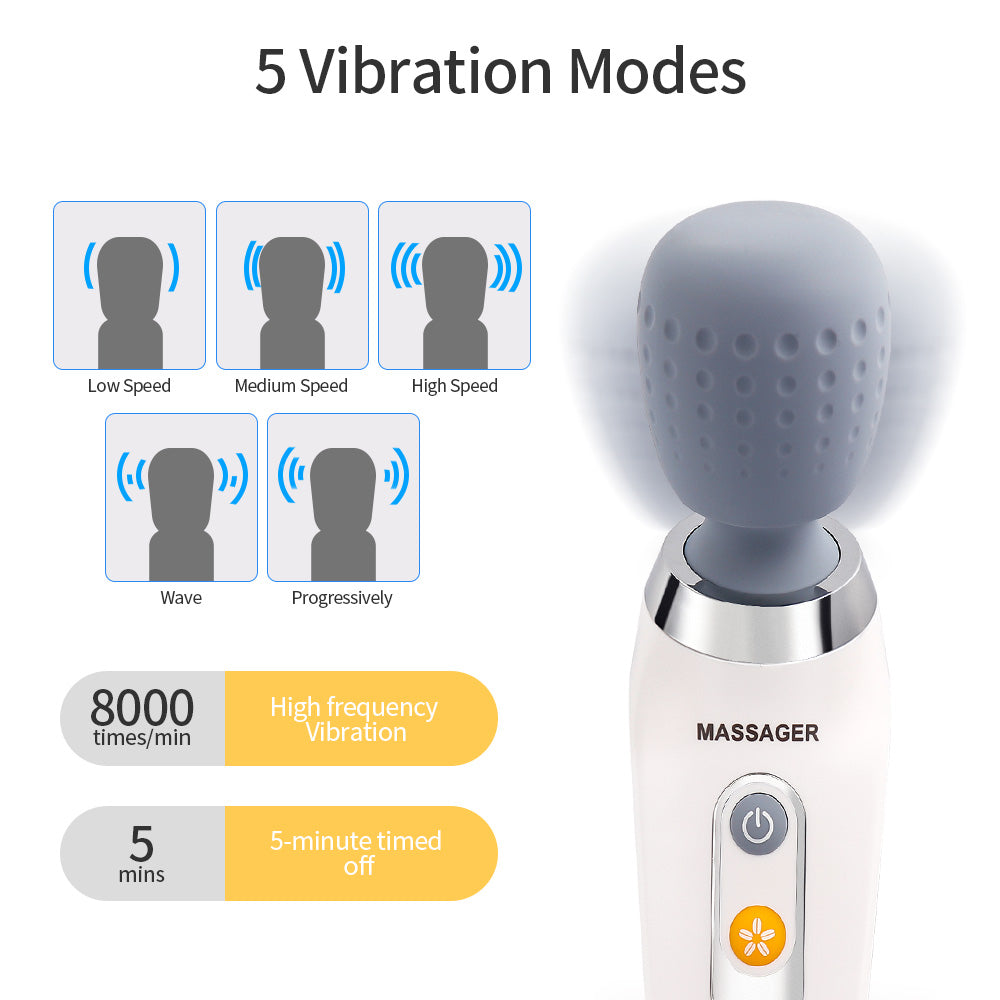 Premium USB Handheld Electric Massager – High Frequency Vibration Wand for Neck, Back, and Muscle Pain Relief, Deep Tissue Massage Machine with 5 Modes, Cordless Design, and Therapeutic Relief