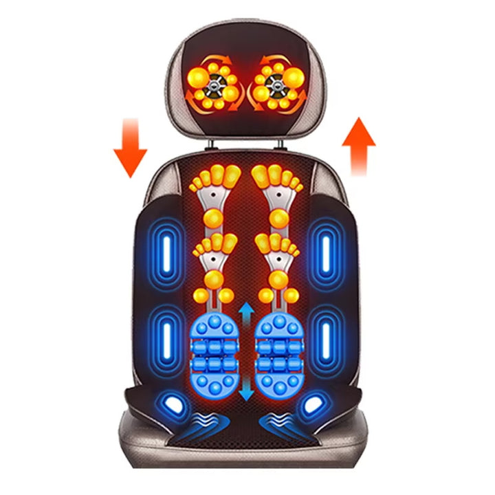 Premium Vibrating Electric Massage Chair Pad – Heated Neck and Back Cushion with Remote Control, Muscle Stimulator for Fatigue Relief, Ideal Gift for Home or Office, Compatible with US, UK, EU Plugs