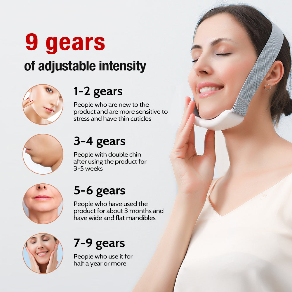 Premium Vibration Chin-Up Facial Lifting Massager – EMS V-Line Beauty Device for Double Chin Removal, Face Shaping, and Skin Firming, Adjustable and Portable with 5-7 Massage Modes