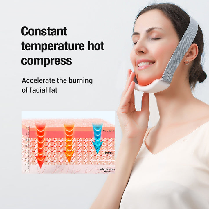 Premium Vibration Chin-Up Facial Lifting Massager – EMS V-Line Beauty Device for Double Chin Removal, Face Shaping, and Skin Firming, Adjustable and Portable with 5-7 Massage Modes