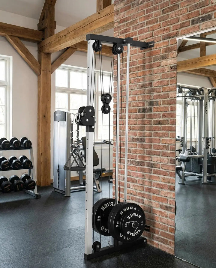 Premium Wall Mount Cable Station – Dual Pulley LAT Pulldown Machine with 18 Height Positions & Cable Crossover System