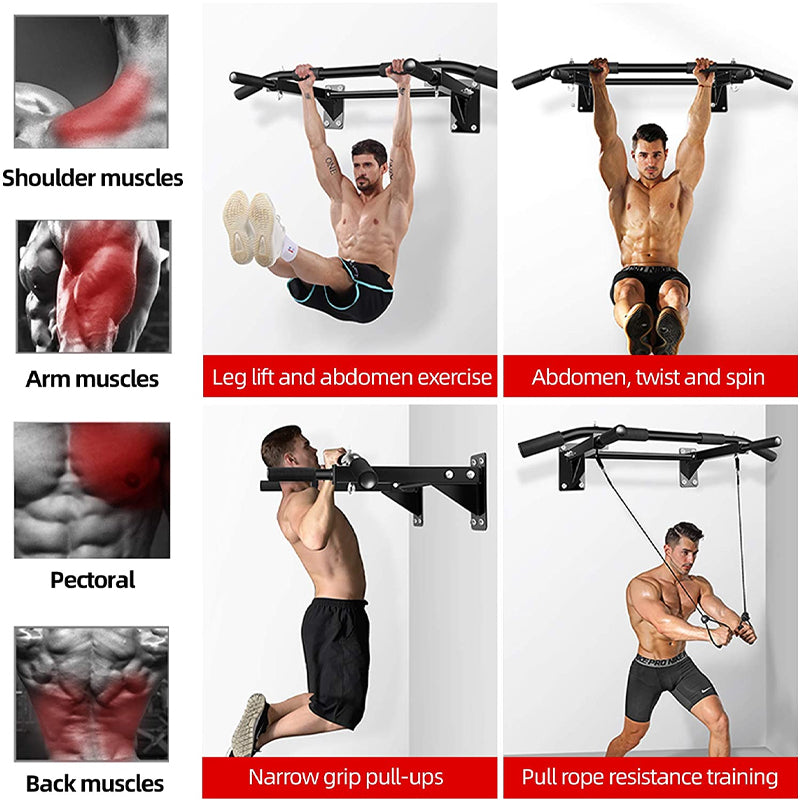 Premium Wall Mounted Pull-Up Bar – Heavy Duty Chin-Up Bar for Home Gym, Horizontal Strength Training, Core & Back Workout Equipment, Fitness Training Support, Max 200KG Capacity