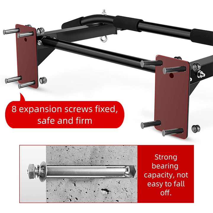 Premium Wall Mounted Pull-Up Bar – Heavy Duty Chin-Up Bar for Home Gym, Horizontal Strength Training, Core & Back Workout Equipment, Fitness Training Support, Max 200KG Capacity
