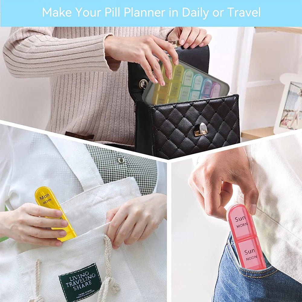 Premium Weekly Pill Organizer – 3 Times a Day, 7-Day Pill Box, 21 Grids for Medicine, Vitamins, Supplements, Travel-Friendly, Easy Open Design, Double Protection for Elderly and Memory Loss