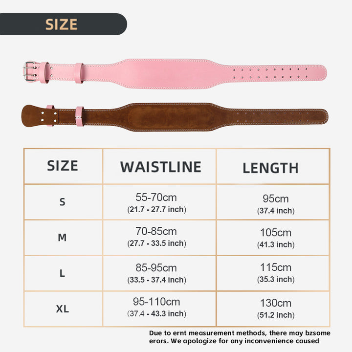 Premium Weight Lifting Belt for Women – 10.5cm Wide Gym Fitness Back Support Belt for Squats, Powerlifting, Cross Training, Workout Belt with Suede Lining, Durable Leather, Pink Color