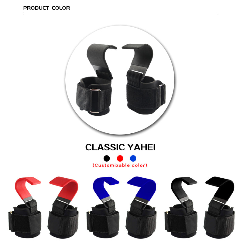 Premium Weight Lifting Hook Grips with Wrist Wraps – Hand-Bar Wrist Straps for Gym Fitness, Powerlifting, Pull-Ups, Heavy-Duty Hook Weight Straps, Adjustable Fit, Enhanced Grip Support