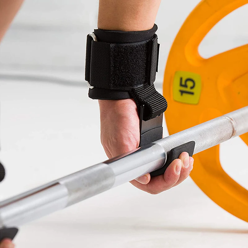 Premium Weight Lifting Hook Grips with Wrist Wraps – Hand-Bar Wrist Straps for Gym Fitness, Powerlifting, Pull-Ups, Heavy-Duty Hook Weight Straps, Adjustable Fit, Enhanced Grip Support