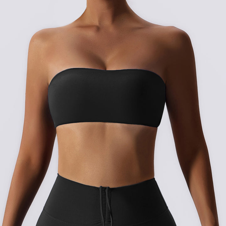 Premium Women's Fitness Sports Bra – Breathable Strapless Bandeau Bustier for Yoga, Gym & Workout – Comfortable Wrapped Chest Design, Soft Sports Underwear, Breathable, Adjustable Fit