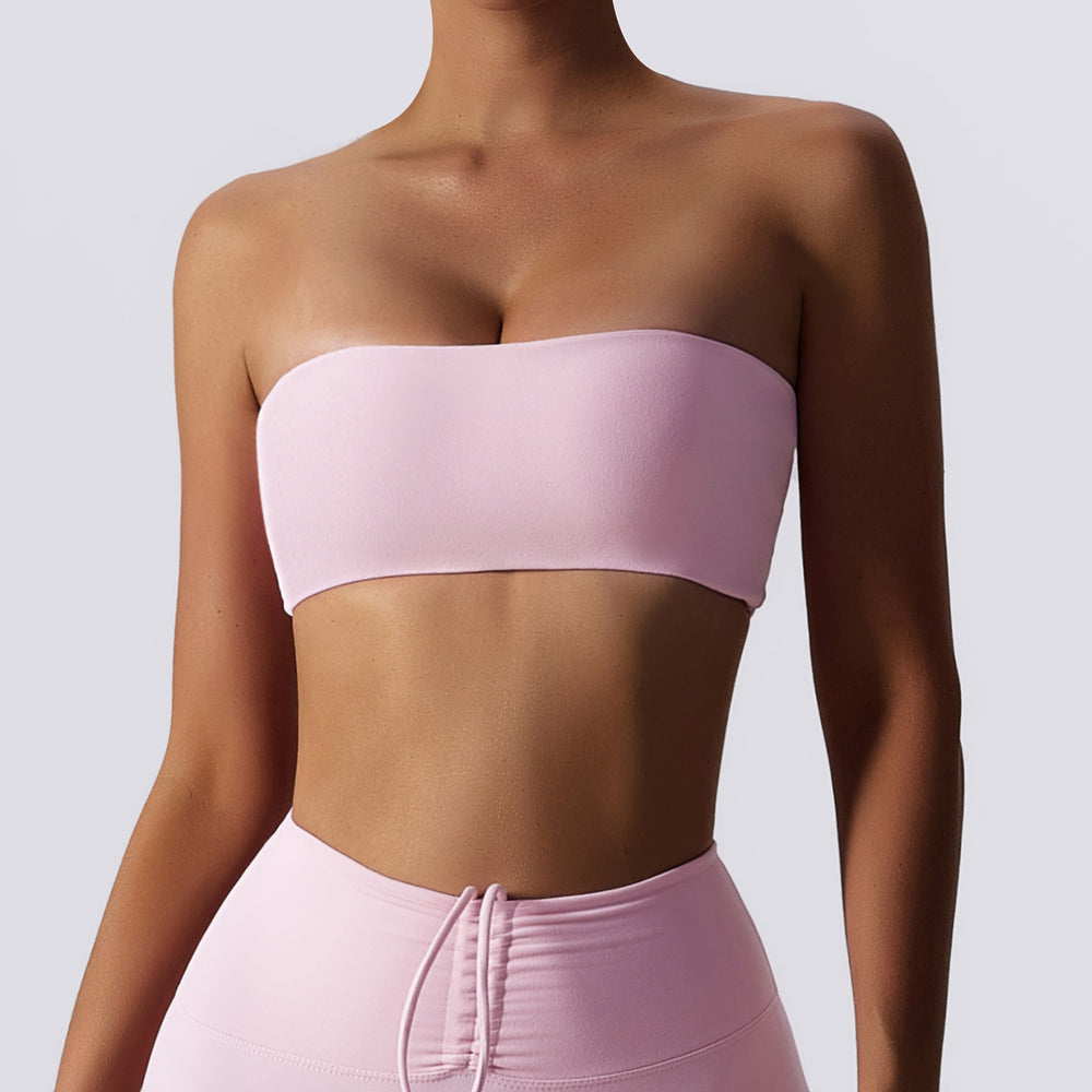 Premium Women's Fitness Sports Bra – Breathable Strapless Bandeau Bustier for Yoga, Gym & Workout – Comfortable Wrapped Chest Design, Soft Sports Underwear, Breathable, Adjustable Fit