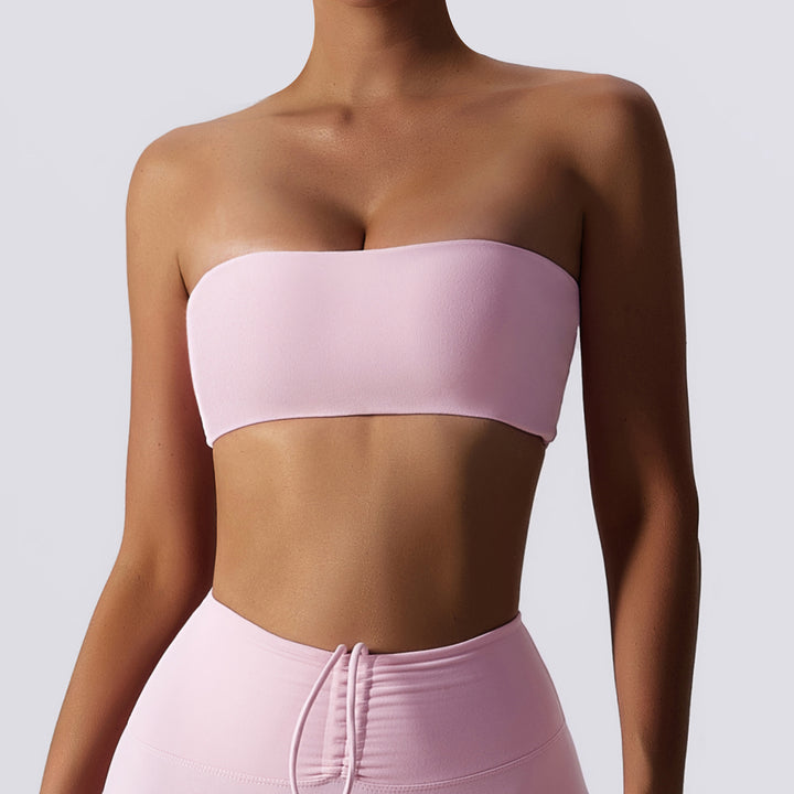 Premium Women's Fitness Sports Bra – Breathable Strapless Bandeau Bustier for Yoga, Gym & Workout – Comfortable Wrapped Chest Design, Soft Sports Underwear, Breathable, Adjustable Fit