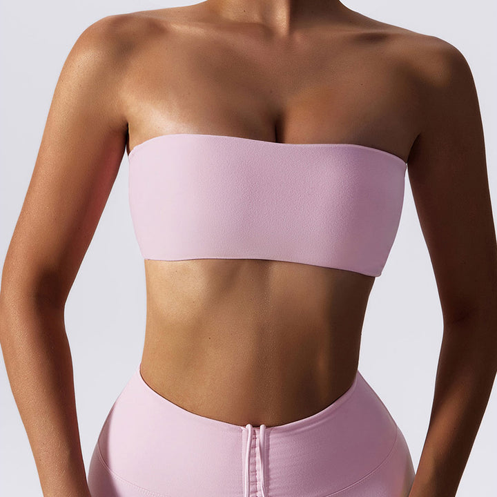 Premium Women's Fitness Sports Bra – Breathable Strapless Bandeau Bustier for Yoga, Gym & Workout – Comfortable Wrapped Chest Design, Soft Sports Underwear, Breathable, Adjustable Fit