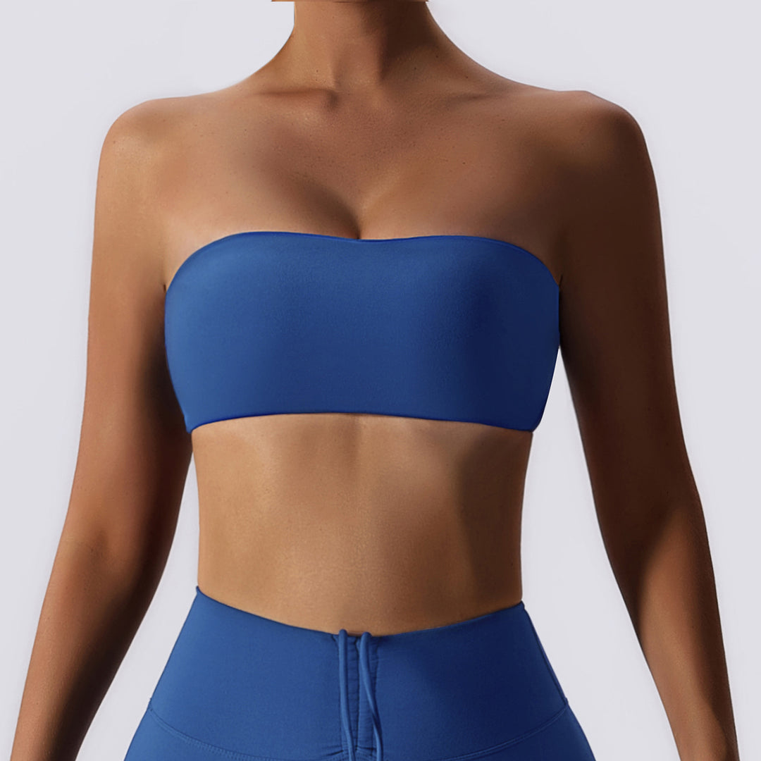 Premium Women's Fitness Sports Bra – Breathable Strapless Bandeau Bustier for Yoga, Gym & Workout – Comfortable Wrapped Chest Design, Soft Sports Underwear, Breathable, Adjustable Fit
