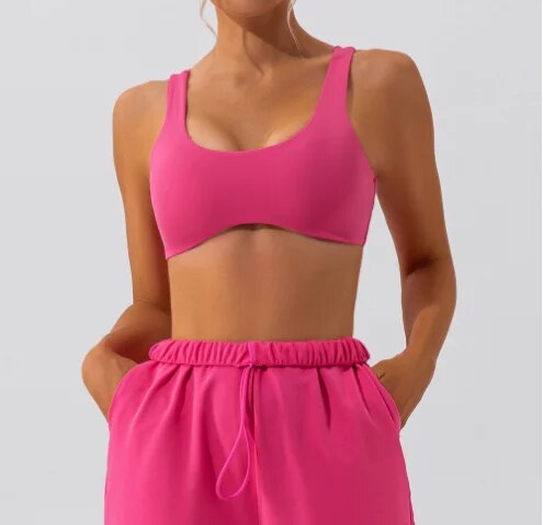 Premium Women's Yoga Bra – High Elasticity, Sweat-Wicking, Moisture-Absorbing, Breathable, Seamless Fit, Contouring Design, Four-Way Stretch, Nude Feel, Nylon & Spandex