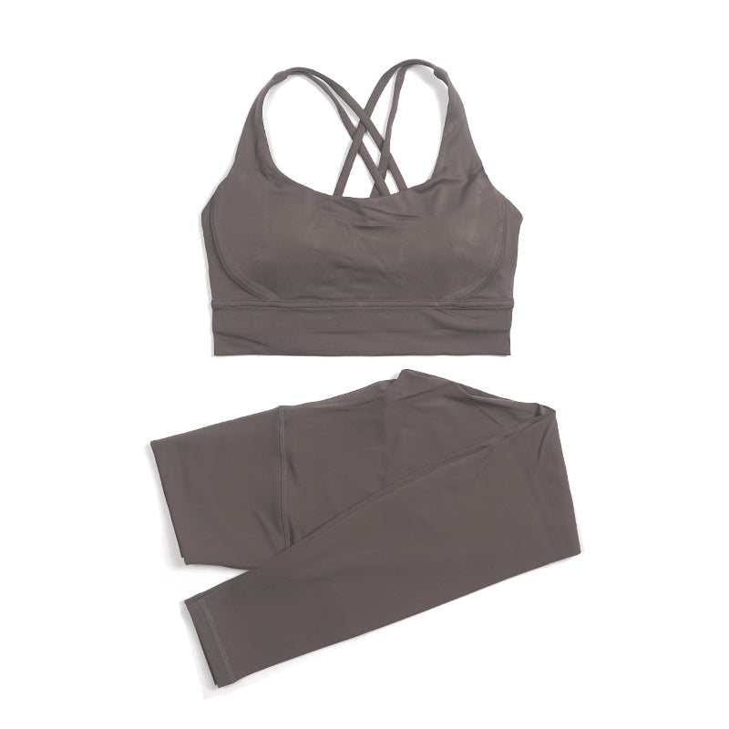 Premium Women's Yoga Set – Breathable Tracksuit for Fitness, Running, and Outdoor Sports – High-Waisted Leggings & Sports Bra, Comfortable & Elastic, Nylon-Spandex Blend, Removable Chest Pads, Invisible Waist Pocket