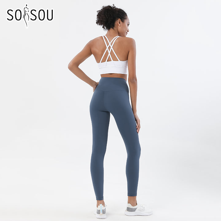 Premium Women's Yoga Set – Breathable Tracksuit for Fitness, Running, and Outdoor Sports – High-Waisted Leggings & Sports Bra, Comfortable & Elastic, Nylon-Spandex Blend, Removable Chest Pads, Invisible Waist Pocket