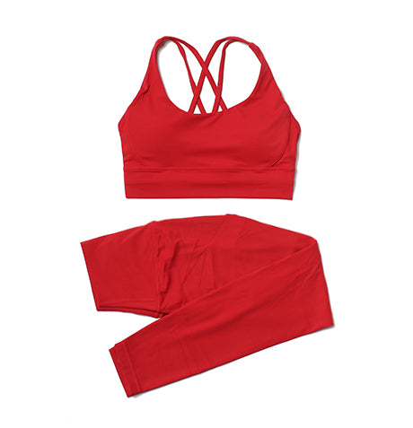Premium Women's Yoga Set – Breathable Tracksuit for Fitness, Running, and Outdoor Sports – High-Waisted Leggings & Sports Bra, Comfortable & Elastic, Nylon-Spandex Blend, Removable Chest Pads, Invisible Waist Pocket
