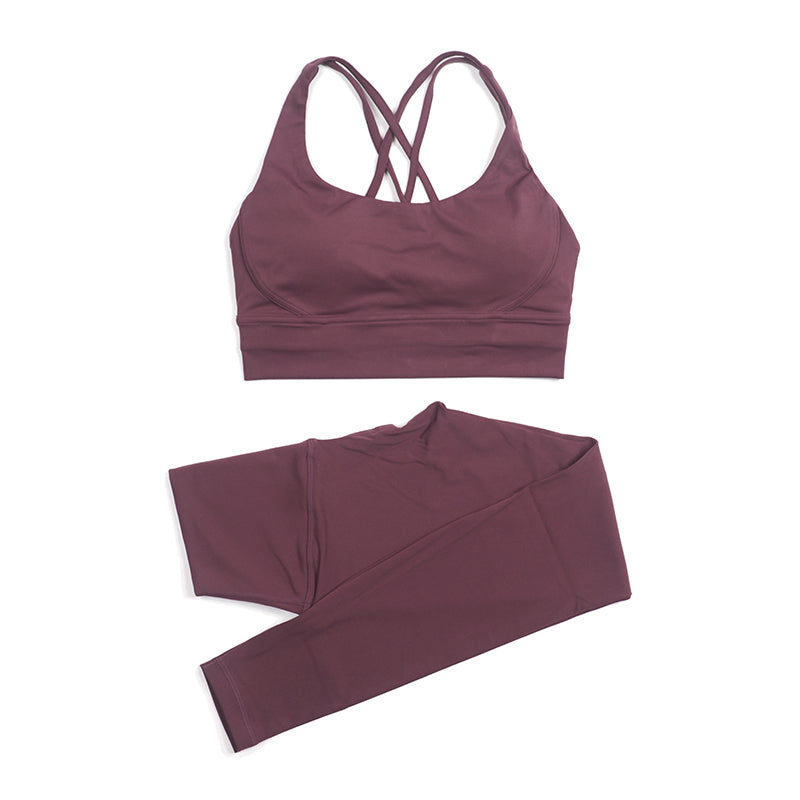 Premium Women's Yoga Set – Breathable Tracksuit for Fitness, Running, and Outdoor Sports – High-Waisted Leggings & Sports Bra, Comfortable & Elastic, Nylon-Spandex Blend, Removable Chest Pads, Invisible Waist Pocket