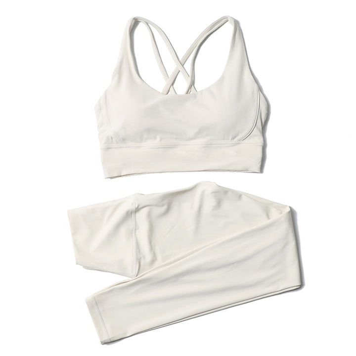 Premium Women's Yoga Set – Breathable Tracksuit for Fitness, Running, and Outdoor Sports – High-Waisted Leggings & Sports Bra, Comfortable & Elastic, Nylon-Spandex Blend, Removable Chest Pads, Invisible Waist Pocket