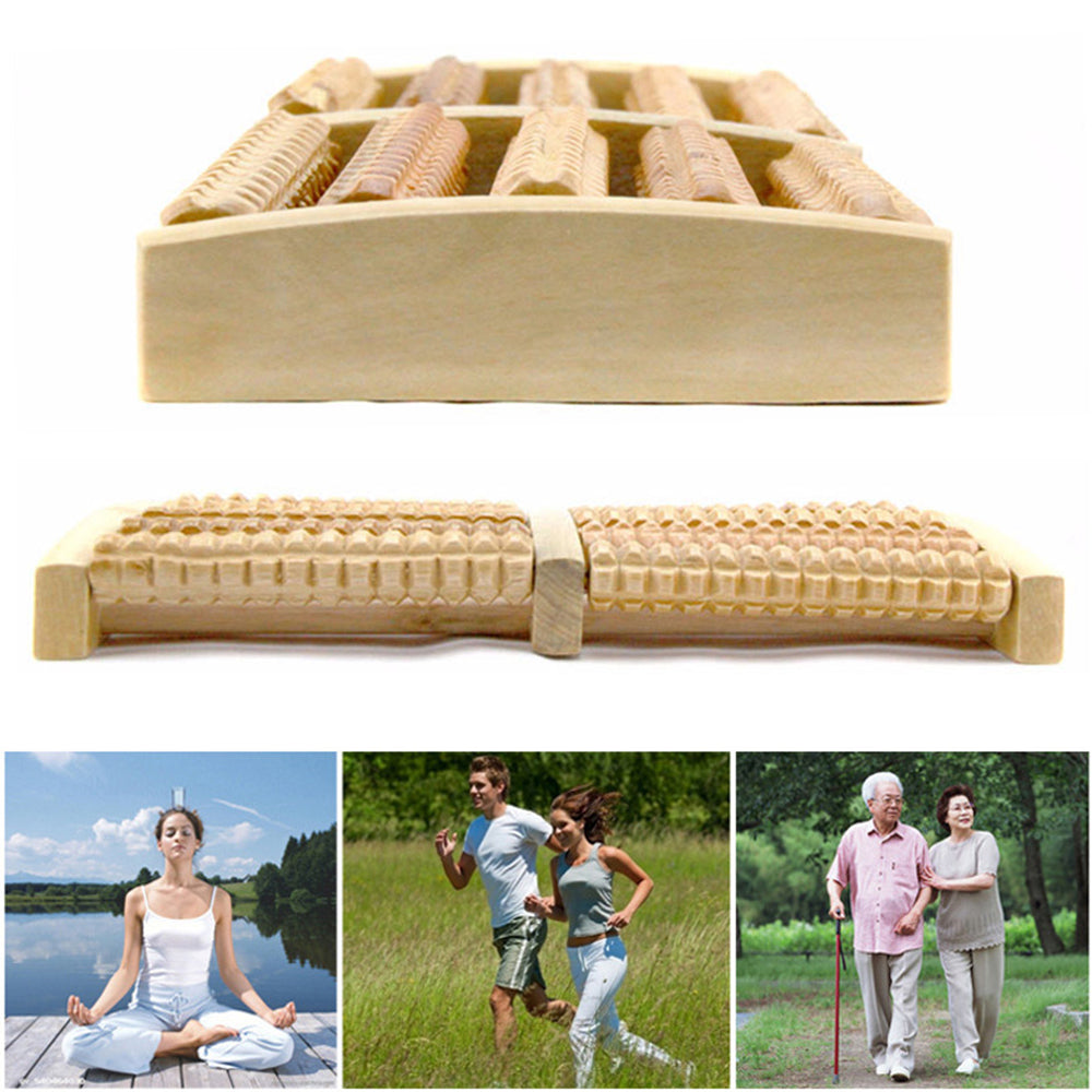 Premium Wooden Foot Massager Roller - Reflexology Tool for Muscle Relaxation, Pain Relief, Spa Gift for Anxiety, Insomnia, Varicose Veins, and Joint Pain Treatment