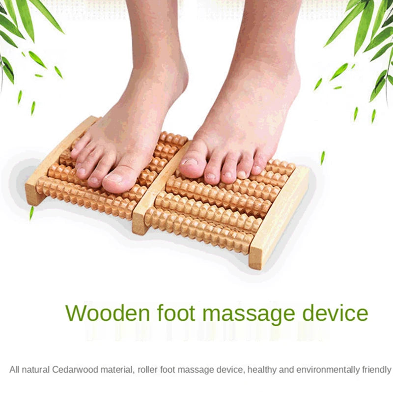 Premium Wooden Foot Massager Roller - Reflexology Tool for Muscle Relaxation, Pain Relief, Spa Gift for Anxiety, Insomnia, Varicose Veins, and Joint Pain Treatment