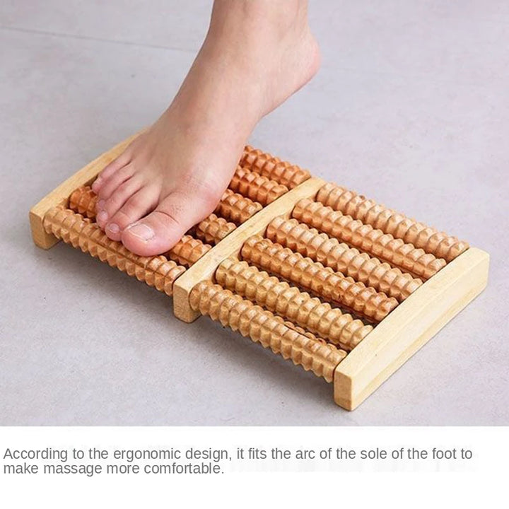 Premium Wooden Foot Massager Roller - Reflexology Tool for Muscle Relaxation, Pain Relief, Spa Gift for Anxiety, Insomnia, Varicose Veins, and Joint Pain Treatment