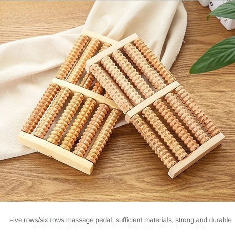 Premium Wooden Foot Massager Roller - Reflexology Tool for Muscle Relaxation, Pain Relief, Spa Gift for Anxiety, Insomnia, Varicose Veins, and Joint Pain Treatment