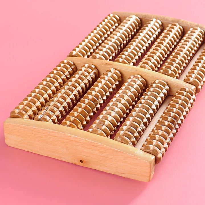 Premium Wooden Foot Massager Roller - Reflexology Tool for Muscle Relaxation, Pain Relief, Spa Gift for Anxiety, Insomnia, Varicose Veins, and Joint Pain Treatment