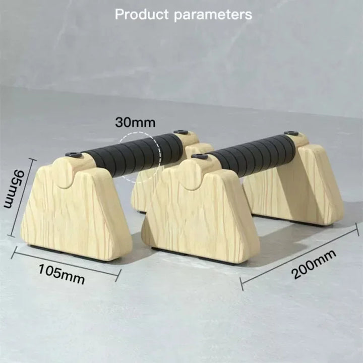 Premium Wooden Push-up Bars – Beech Wood Pull Up Stand Handles for Home Fitness, Calisthenics Exercise Equipment, Non-slip Cotton & Stickers, Durable 300KG Weight Capacity, Stylish & Comfortable