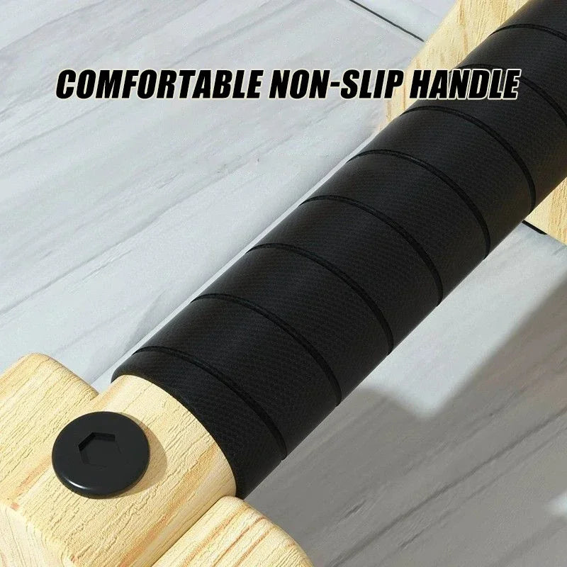 Premium Wooden Push-up Bars – Beech Wood Pull Up Stand Handles for Home Fitness, Calisthenics Exercise Equipment, Non-slip Cotton & Stickers, Durable 300KG Weight Capacity, Stylish & Comfortable