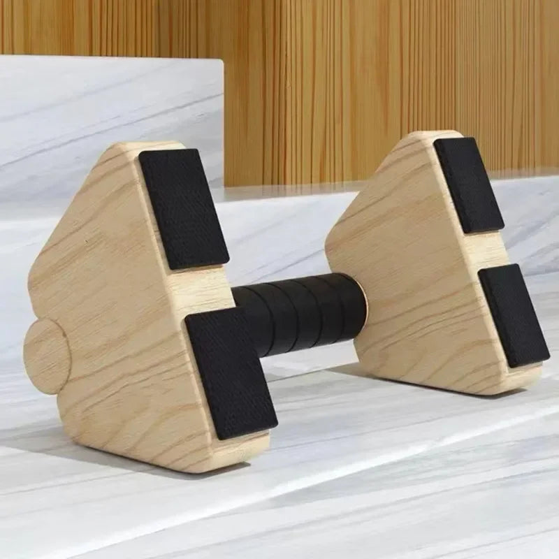Premium Wooden Push-up Bars – Beech Wood Pull Up Stand Handles for Home Fitness, Calisthenics Exercise Equipment, Non-slip Cotton & Stickers, Durable 300KG Weight Capacity, Stylish & Comfortable