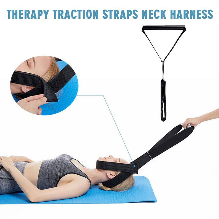 Premium Y-Shaped Iron Pipe Neck Cervical Traction Belt - Adjustable Decompression Brace for Spinal Stretching, Pain Relief, and Posture Correction, Durable Neoprene Band for Cervical Support and Back Stress Relief